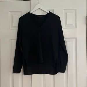 Zara Basic Long Sleeve Black Blouse